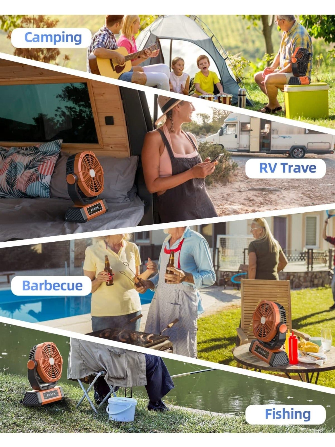 rechargeable fans portable​ camping